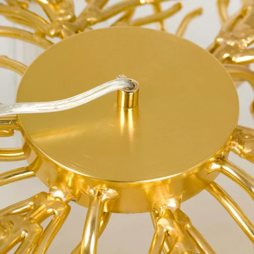 Люстра подвесная Mesa LSP-8851 Lussole прозрачная на 9 ламп, основание золотое в стиле современный флористика ветви фото 6