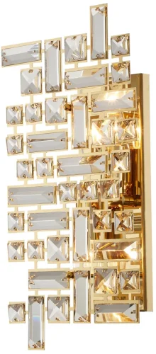Бра Tetrix 2171/03/02W Stilfort прозрачный на 2 лампы, основание золотое в стиле современный  фото 2