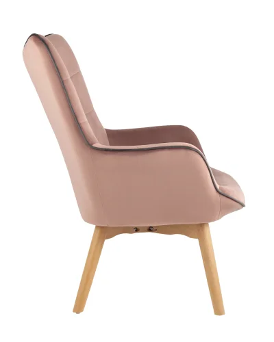 Кресло Манго, велюр, розовый УТ000034978 Stool Group, розовый/велюр, ножки/дерево/коричневый, размеры - ****710*820мм фото 5