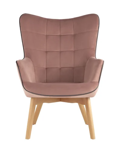 Кресло Манго, велюр, розовый УТ000034978 Stool Group, розовый/велюр, ножки/дерево/коричневый, размеры - ****710*820мм фото 3