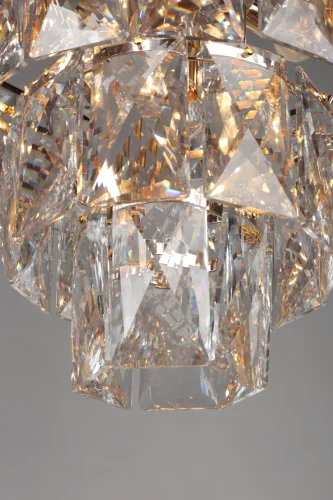 Люстра подвесная хрустальная Reggiolo OML-81603-12 Omnilux прозрачная на 12 ламп, основание золотое в стиле классический  фото 4