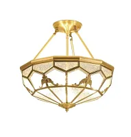Люстра потолочная Leoni APL.625.17.04 Aployt прозрачная на 4 лампы, основание бронзовое в стиле классический 