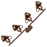 Спот с 4 лампами лофт Rockville GRLSP-9803 Lussole коричневый GU10 в стиле лофт 
