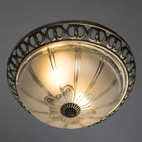 Люстра потолочная Porch A1306PL-2AB Arte Lamp белая на 2 лампы, основание античное бронза в стиле классический  фото 2