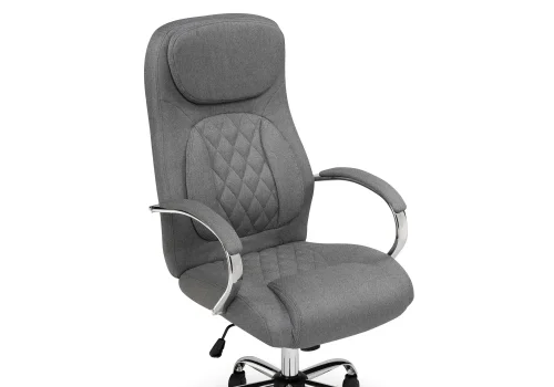 Компьютерное кресло Tron gray fabric 15519 Woodville, серый/ткань, ножки/металл/хром, размеры - *1210***610*700 фото 6