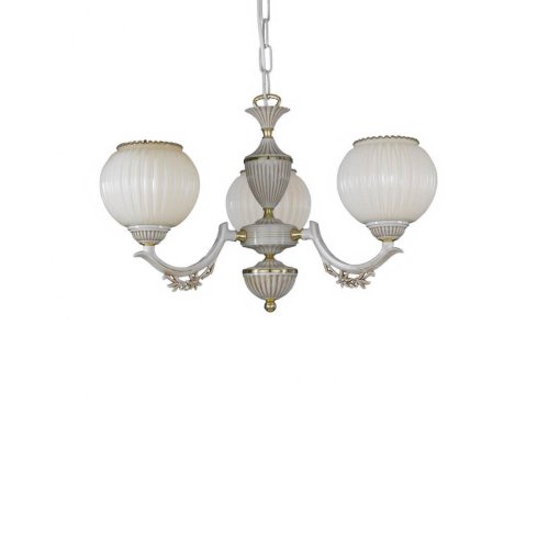 Люстра подвесная L 9680/3 Reccagni Angelo белая на 3 лампы, основание белое в стиле классический 