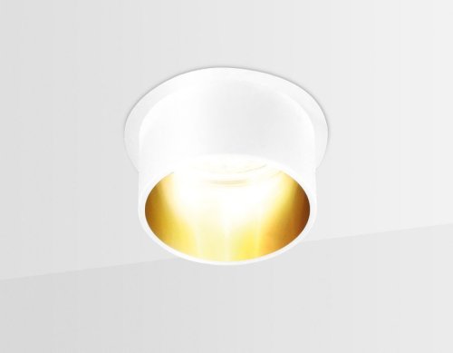 Светильник точечный TN201 Ambrella light белый 1 лампа, основание золотое в стиле современный  фото 4