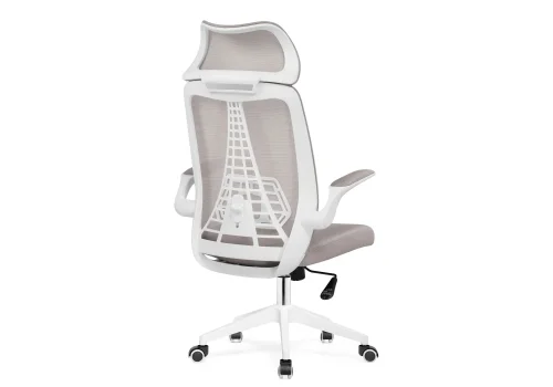 Компьютерное кресло Lokus light gray 15634 Woodville, серый/сетка, ножки/пластик/белый, размеры - *1210***660*650 фото 5