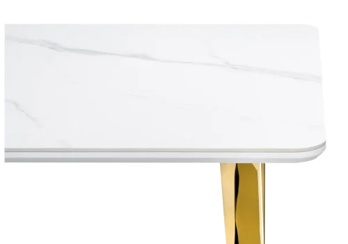 Керамический стол Селена 3 140х80х77 белый мрамор / золото 571413 Woodville столешница белая из керамика фото 4