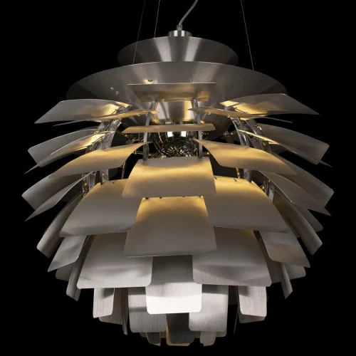Светильник подвесной Artichoke 10156/600 Silver LOFT IT серебряный 3 лампы, основание белое в стиле флористика арт-деко  фото 4