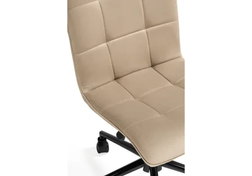 Компьютерное кресло Квадро бежевый / черный 544119 Woodville, бежевый/велюр, ножки/металл/чёрный, размеры - *960***420*570 фото 7