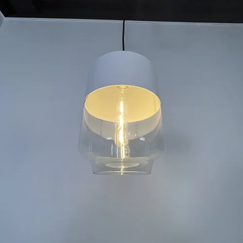 Светильник подвесной NORD A D18 White/Transparent 190484-26 ImperiumLoft прозрачный 1 лампа, основание белое в стиле современный  фото 7