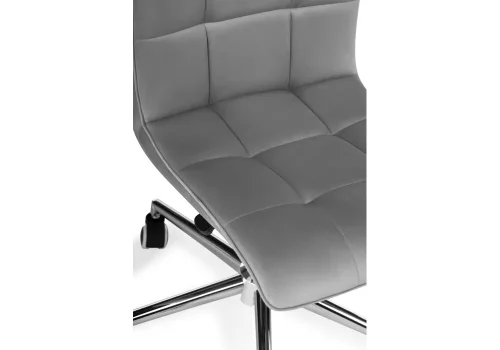 Компьютерное кресло Квадро темно-серое / хром 539657 Woodville, серый/велюр, ножки/металл/хром, размеры - *960***420*570 фото 7