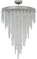 Люстра потолочная хрустальная Flusso H 1.4.55.105 N Arti Lampadari прозрачная на 12 ламп, основание никель в стиле арт-деко современный каскад
