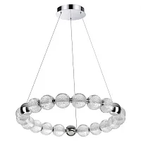 Люстра подвесная LED Crystal 5007/60L Odeon Light прозрачная на 1 лампа, основание хром в стиле современный шар