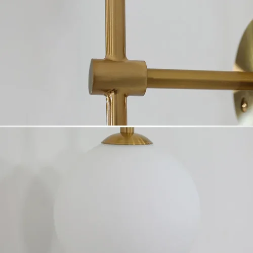 Настенный светильник LINES Ball 100 Gold 178057-26 ImperiumLoft белый на 1 лампа, основание золотое в стиле минимализм  фото 3