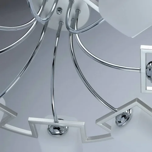 Люстра потолочная Тетро 673013508 DeMarkt белая на 8 ламп, основание хром в стиле современный  фото 7