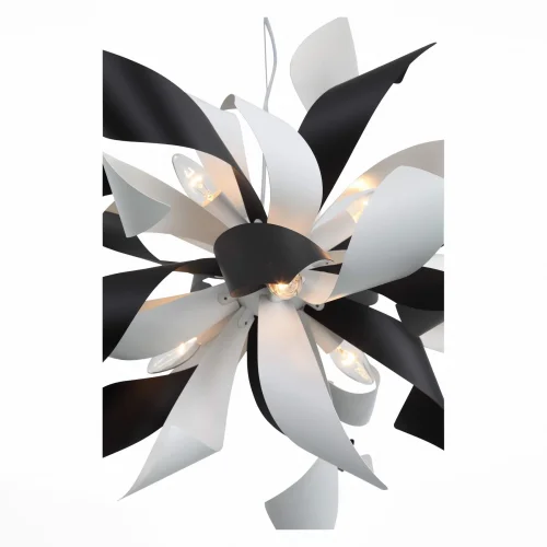 Люстра подвесная SPIRAGLIO SL453.453.06E St-Luce белая чёрная на 6 ламп, основание чёрное в стиле современный  фото 2
