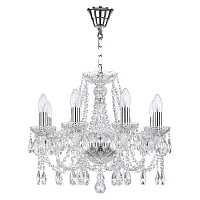 Люстра подвесная 107/8/165 Ni Богемия Ивеле Кристалл без плафона на 8 ламп, основание никель прозрачное в стиле классический sp Люстра подвесная 107/8/165 Ni Богемия Ивеле Кристалл без плафона на 8 ламп, основание никель прозрачное в стиле классический sp