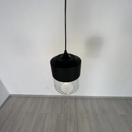 Светильник подвесной NORD A D18 Black/Transparent 190489-26 ImperiumLoft прозрачный 1 лампа, основание чёрное в стиле современный  фото 13