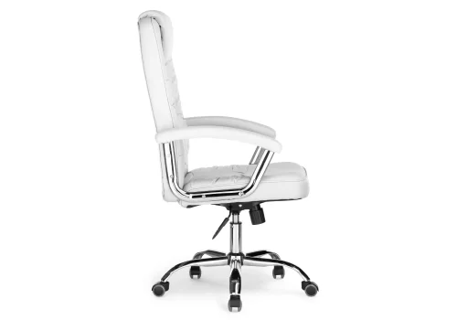 Компьютерное кресло Rik white 15548 Woodville, белый/искусственная кожа, ножки/металл/хром, размеры - ****640*660 фото 4