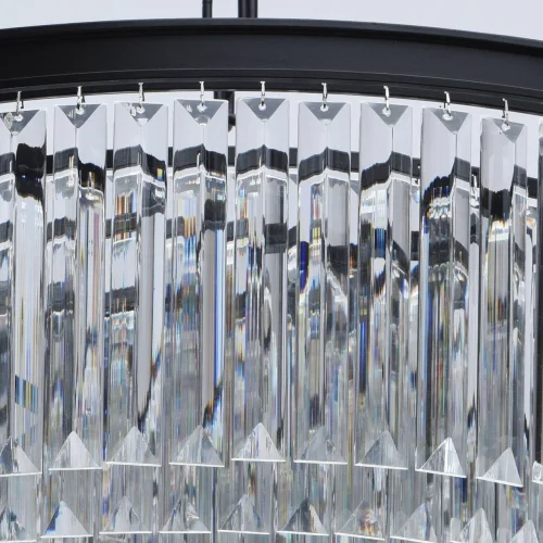 Люстра подвесная хрустальная Гослар 498014910 MW-Light прозрачная на 10 ламп, основание чёрное в стиле современный  фото 10