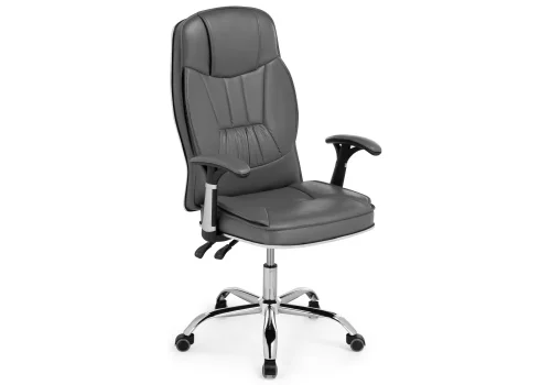 Кресло для руководителя Vestra light gray 15260 Woodville, серый/искусственная кожа, ножки/металл/хром, размеры - ****620*640 фото 6