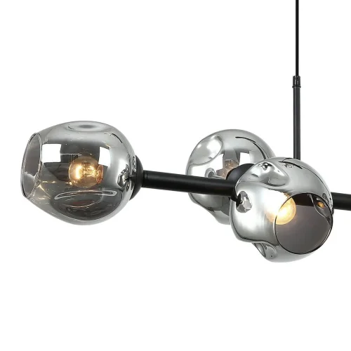 Люстра подвесная Traube 2361-6P Favourite серая на 6 ламп, основание чёрное в стиле хай-тек шар фото 4