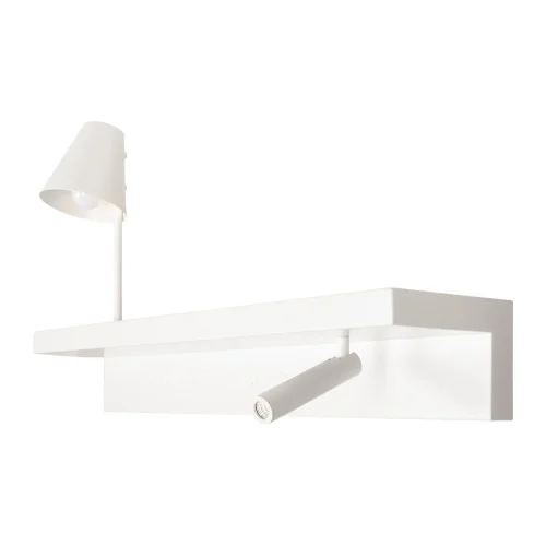 Бра с выключателем Shelf 10216/2W White LOFT IT белый на 1 лампа, основание белое в стиле современный с полкой для чтения фото 4