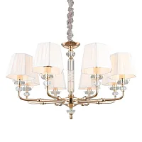 Люстра подвесная Silvian APL.719.03.08 Aployt белая на 8 ламп, основание золотое в стиле классический Люстра подвесная Silvian APL.719.03.08 Aployt белая на 8 ламп, основание золотое в стиле классический