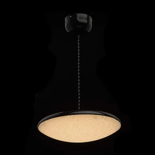 Люстра подвесная LED Перегрина 703011101 DeMarkt белая чёрная на 1 лампа, основание чёрное в стиле хай-тек  фото 2