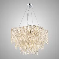 Люстра подвесная ABRIL SP12 Crystal Lux прозрачная на 12 ламп, основание хром в стиле классический современный Люстра подвесная ABRIL SP12 Crystal Lux прозрачная на 12 ламп, основание хром в стиле классический современный