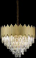 Люстра подвесная Calogera WE137.14.503 Wertmark прозрачная бронзовая на 14 ламп, основание бронзовое в стиле модерн 