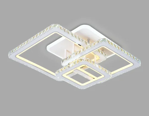 Люстра потолочная LED с пультом FA1732 Ambrella light белая на 1 лампа, основание белое в стиле современный хай-тек с пультом квадраты фото 3