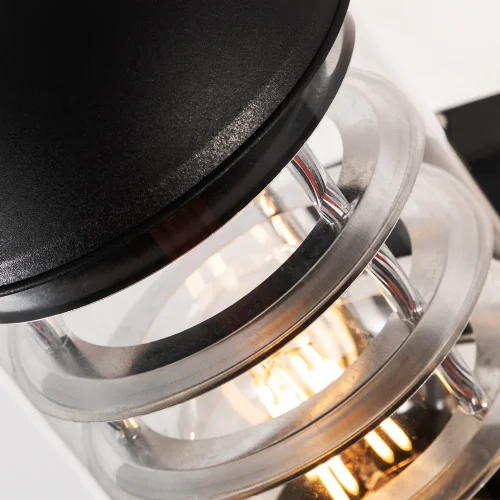 Настенный светильник Coppia A5217AL-1BK Arte Lamp уличный IP44 чёрный 1 лампа, плафон прозрачный в стиле современный E27 фото 2