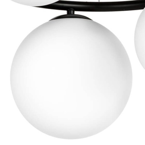 Люстра подвесная Globo 815057 Lightstar белая на 5 ламп, основание чёрное в стиле арт-деко шар фото 6