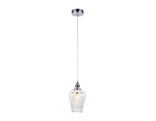 Светильник подвесной TR3608 Ambrella light прозрачный 1 лампа, основание хром в стиле хай-тек современный  фото 2