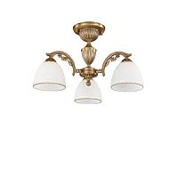 Люстра потолочная  PL 8621/3 Reccagni Angelo белая на 3 лампы, основание античное бронза в стиле классический 