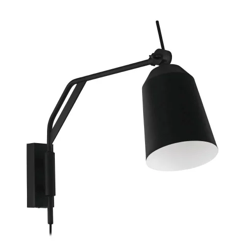 Бра с выключателем в розетку Loreto 900157 Eglo чёрный на 1 лампа, основание чёрное в стиле современный лофт в розетку