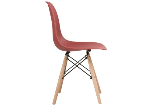 Пластиковый стул Eames PC-015 bordeaux 11896 Woodville, бордовый/, ножки/массив бука дерево/натуральный, размеры - ****460*520 фото 3