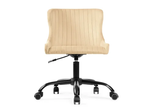Компьютерное кресло Эдон бежевое  566503 Woodville, бежевый/велюр, ножки/пластик/чёрный, размеры - *820***500*600 фото 2