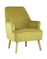 Кресло Хантер, велюр горчичный УТ000005603 Stool Group, жёлтый/велюр, ножки/дерево/бежевый, размеры - ****680*740мм