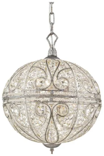 Люстра подвесная KUGEL II WE314.08.203 WERTMARK серебряная прозрачная на 8 ламп, основание серое серебряное в стиле классический 