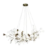 Люстра подвесная Fleur 10125/10 LOFT IT белая на 10 ламп, основание золотое в стиле арт-деко флористика Люстра подвесная Fleur 10125/10 LOFT IT белая на 10 ламп, основание золотое в стиле арт-деко флористика
