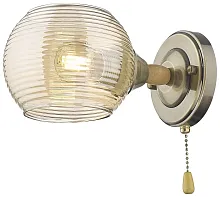 Бра с выключателем 214-501-01 Velante янтарный 1 лампа, основание бронзовое в стиле современный 