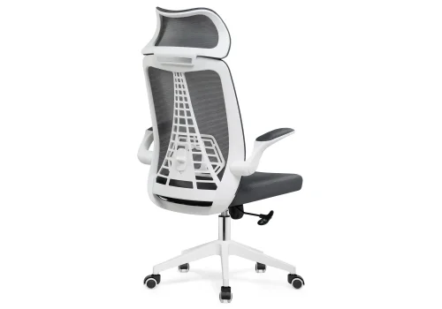 Компьютерное кресло Lokus dark gray 15633 Woodville, серый/сетка, ножки/пластик/белый, размеры - *1210***660*650 фото 5