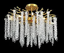 Люстра потолочная Шанти 07871-60PD,33 Kink Light прозрачная на 8 ламп, основание золотое в стиле флористика современный ветви