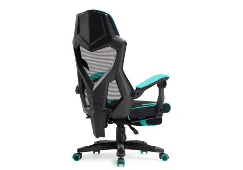 Компьютерное кресло Brun tiffany / black 15400 Woodville, голубой чёрный/сетка ткань, ножки/пластик/чёрный, размеры - *1200***610* фото 6