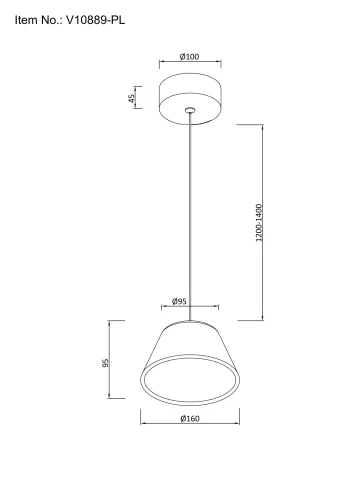 Светильник подвесной LED Atla V10889-PL Moderli чёрный 1 лампа, основание чёрное в стиле современный  фото 5