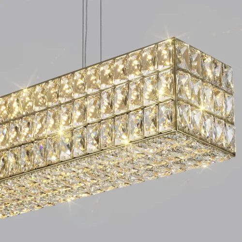 Люстра подвесная LED Panta 4926/48L Odeon Light прозрачная на 1 лампа, основание золотое в стиле современный  фото 5